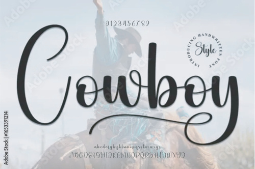 Cowboy signature Font Calligraphy Logotype Script Brush Font Type Font lettering handwritten
