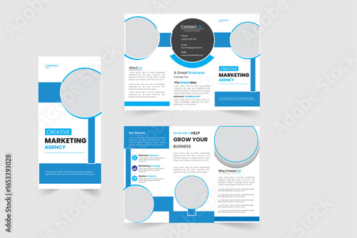 Business Brochure Template in Tri Fold Layout.