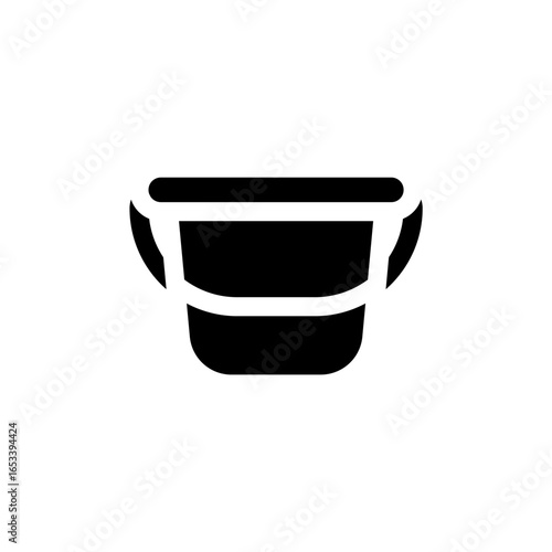 bucket icon is designed in an easily recognizable style. It's suitable for a variety of visual needs, such as digital media or other graphic design projects