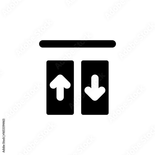 lift icon is designed in an easily recognizable style. It's suitable for a variety of visual needs, such as digital media or other graphic design projects
