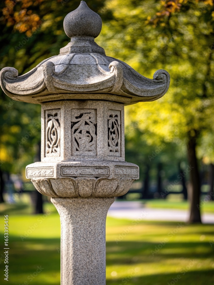 Obraz premium Zen Garden Decorative Stone Post