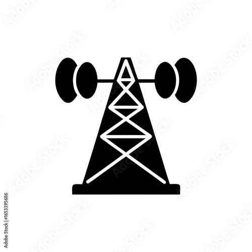creative details transmission tower icon vector illustration