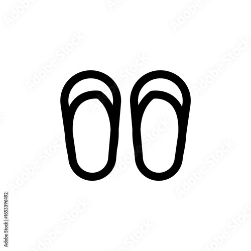 slippers line icon is designed in an easily recognizable style. It's suitable for a variety of visual needs, such as digital media or other graphic design projects