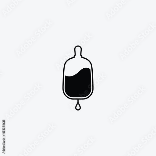 Blood Bag Icon with Droplet blood transfusion donation