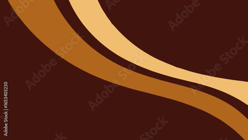 Abstract Brown and Tan Curved Stripes on Dark Brown transparency background beige