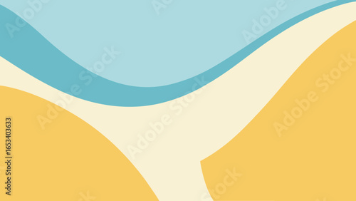 Abstract Minimalist Wavy Shapes in Soft Pastel Colors Representing Beach and Sky transparency background pattern