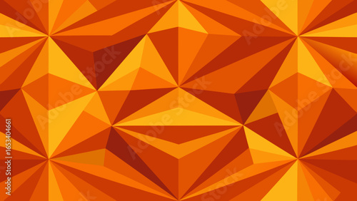 Geometric Abstract Pattern with Orange and Yellow Faceted Shapes transparency background