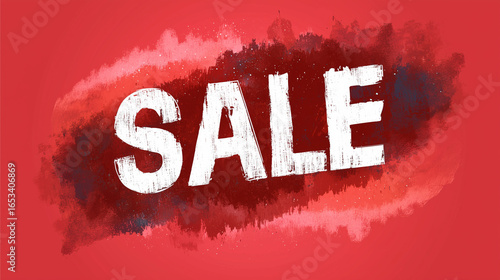 3d sale banner white color on the red background. Minimalist retail marketing composition for promotional design and advertising. AI generation