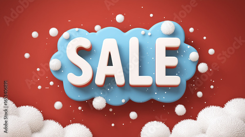 3d sale banner. Minimalist christmas retail marketing composition for promotional design and advertising. AI generation
