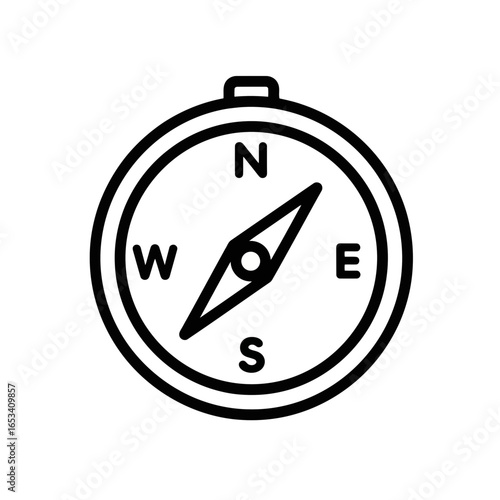 Free Download Vector compass icon showing directional points in black and white   - GFXLoad