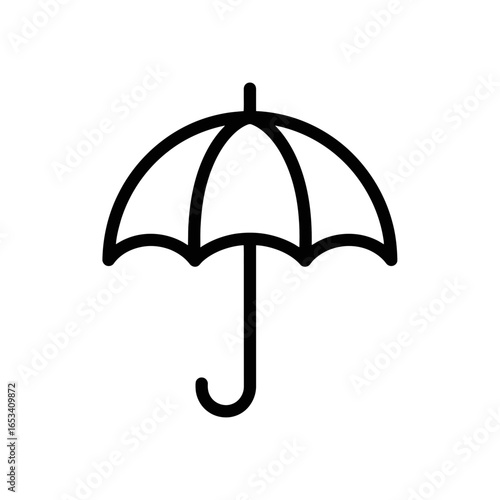 Vector umbrella icon in minimalist style on white background  