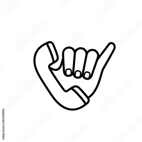 Vector icon of a hand making a phone gesture  