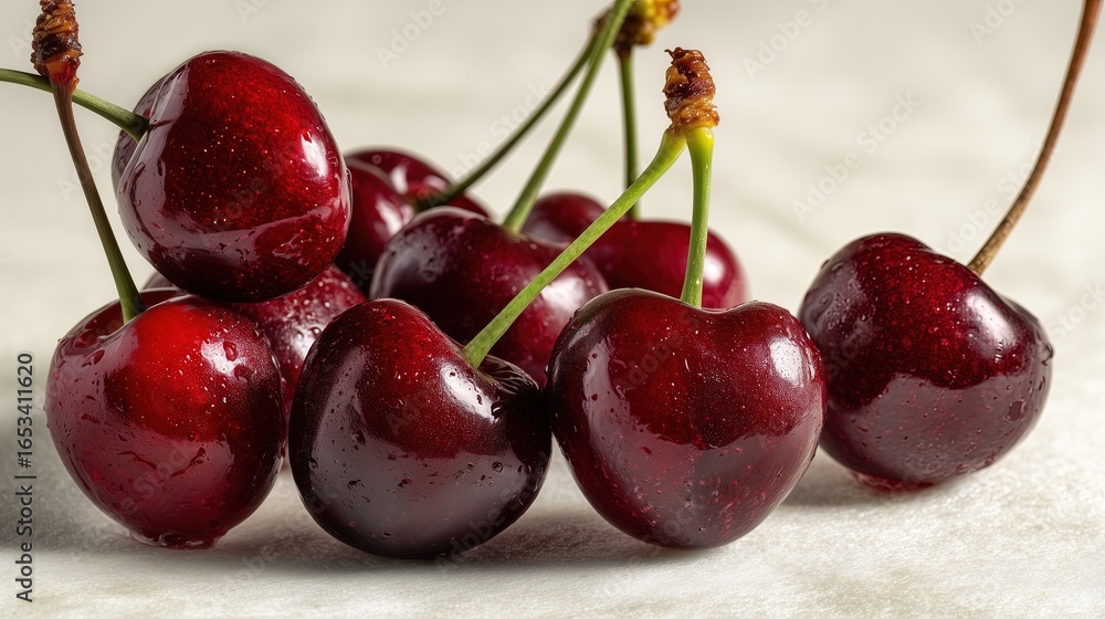 ultra-detailed photo of fresh cherries wallpaper ultra-detailed photo of fresh cherries wallpaper