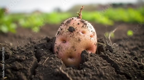 Potato in the earth