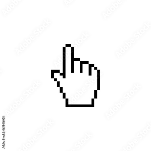 Computer mouse hand pointer pixelated