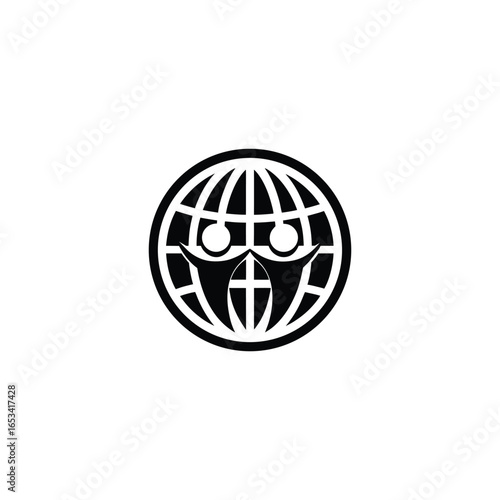 Global Community Logo with People and Globe world earth