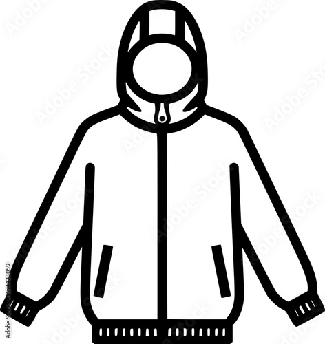 Windbreaker Jacket Icon Vector Illustration