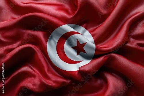 Tunisia festive scene: national symbol, joyful citizen, cultural celebration, historic memory, Carthage music, Tozeur harvest, proud tradition, republic spirit, coastal heritage, freedom pride unity