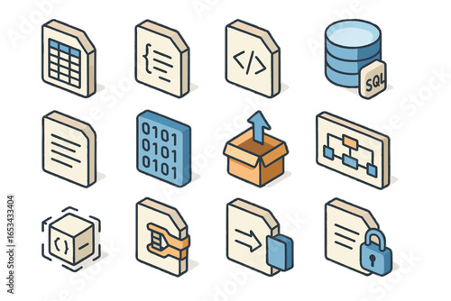 Document icon encryption data vector icons block api conversion schema sql format