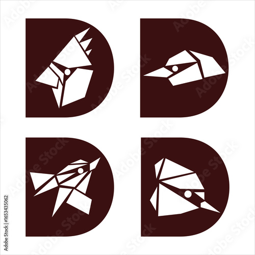 Bird  Creative D letter logo design icon