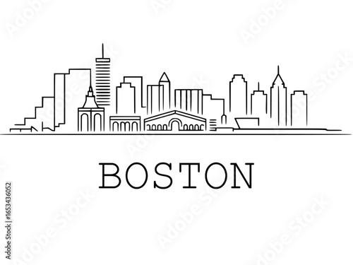 BOSTON city skyline vector