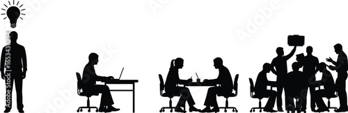 Silhouettes Illustrating the Stages of a Startup Business