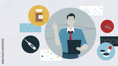 Medical Professional with Health Data and Medical Tools
