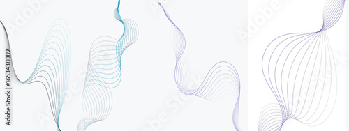 Obraz na plátně Abstract colorful set of wavy-Like Lines Design colors on a white background creating a flowing and dynamic design modern and creative graphic elements