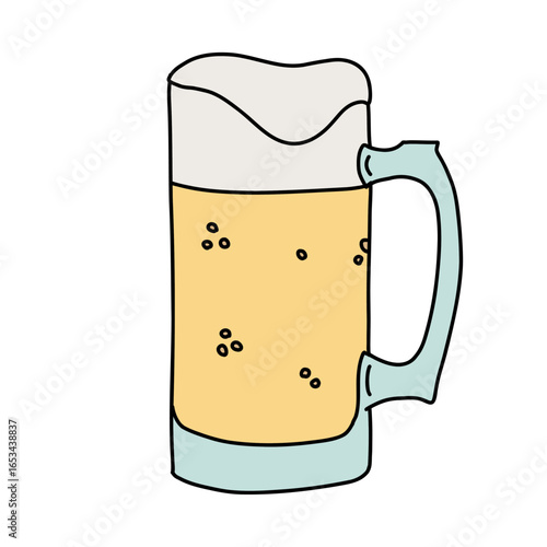 Minimalist Beer Mug Vector Illustration Isolated Icon