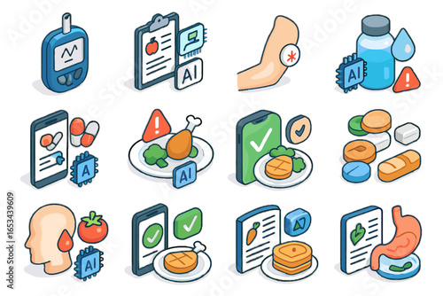 Log vector plan nutrition warning deficiency correlation icon ai dietary therapy