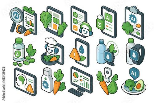 Diet guide vector deficiency nutrition ai icon hydration food assistant meal