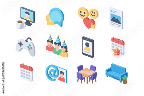 Icons icon vector user lounge bubbles reactions coworking virtual break feed area