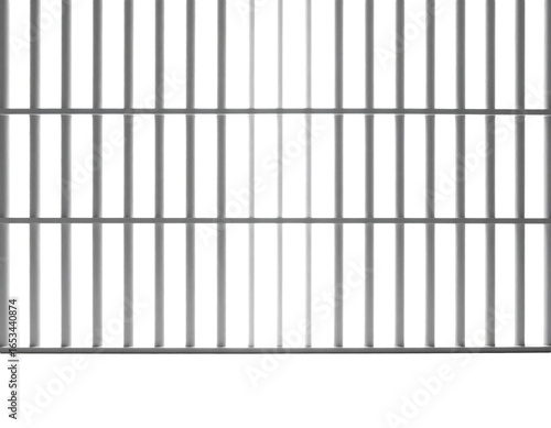 Minimal prison bars silhouette concept, white background