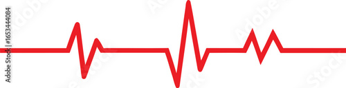 Red ECG Heartbeat Line Illustration.
