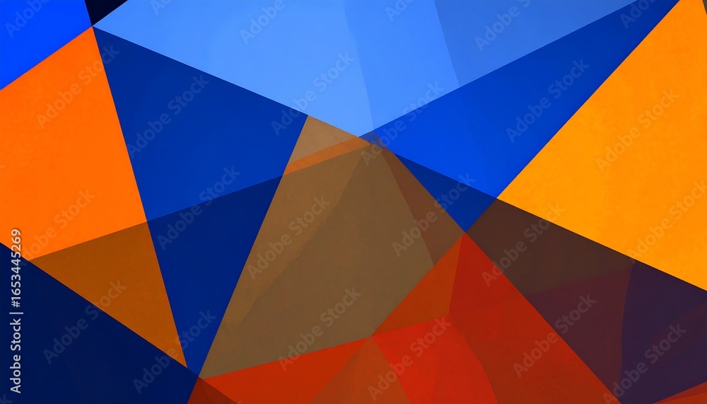 Fototapeta premium Abstract geometric pattern of overlapping triangles in vibrant colors