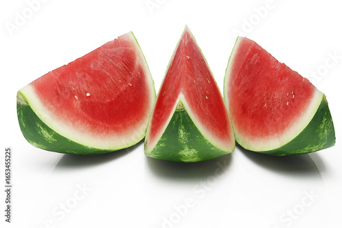 Fotografia Fresh juicy ripe seedless watermelon on white background