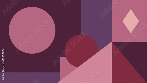 Abstract Geometric Composition with Circles Squares and Triangles in Muted Tones vector illustration transparency background