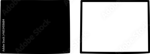 Wyoming state border map outline and silhouette vector graphic isolated image	 icon