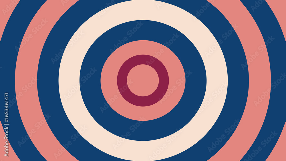 Naklejka premium Concentric Circles in Teal Pink and Cream with Navy Blue Accents abstract pattern transparency background