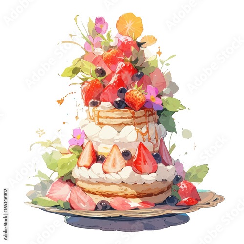 cake with flowers