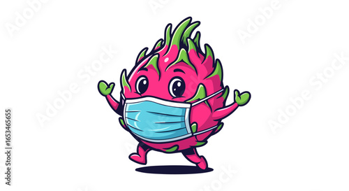 adorable dragon fruit mascot transparent background png for design projects