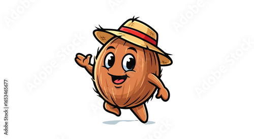 charming coconut character transparent background for design projects