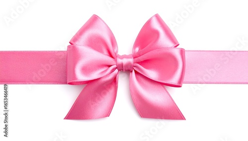 Pink satin ribbon bow (1)