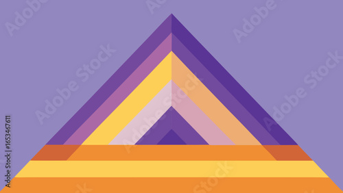 Layered Triangle Pattern in Purple and Orange Hues on Lavender transparency background abstract geometric