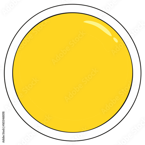 Cartoon illustration of a round sunny side up fried egg yolk
