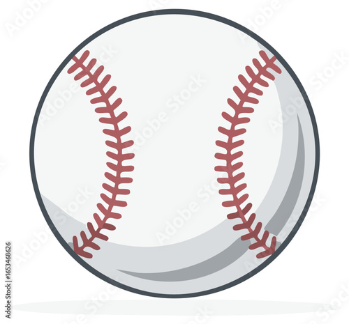 Isolated Baseball with Stitches Simple Illustration Sports Equipment Sporting Goods Athletics Ball Game Teamwork Graphic