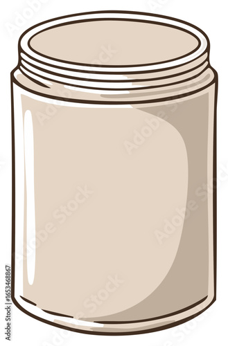 Empty Glass Jar Illustration with Screw Thread Top