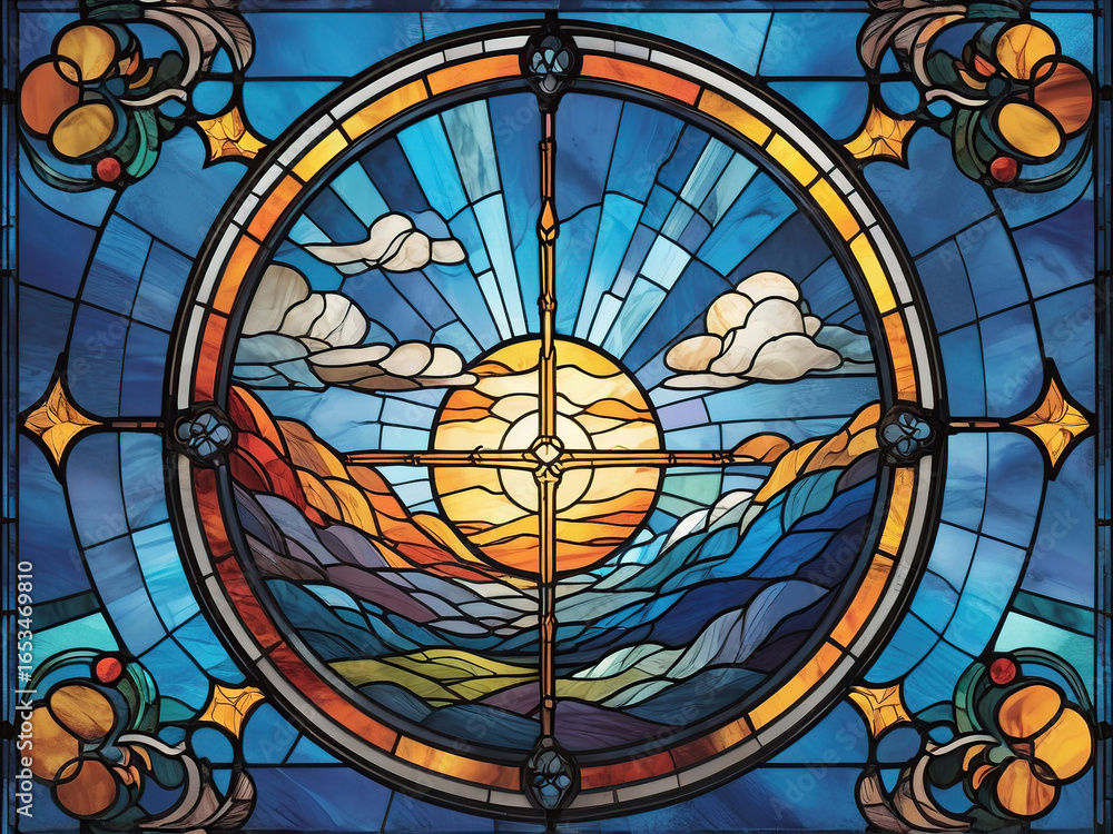 Obraz premium stained glass window