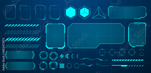 Futuristic interface element technology blue