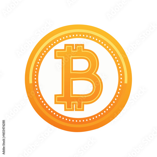 Golden Bitcoin Symbol Cryptocurrency Digital Coin